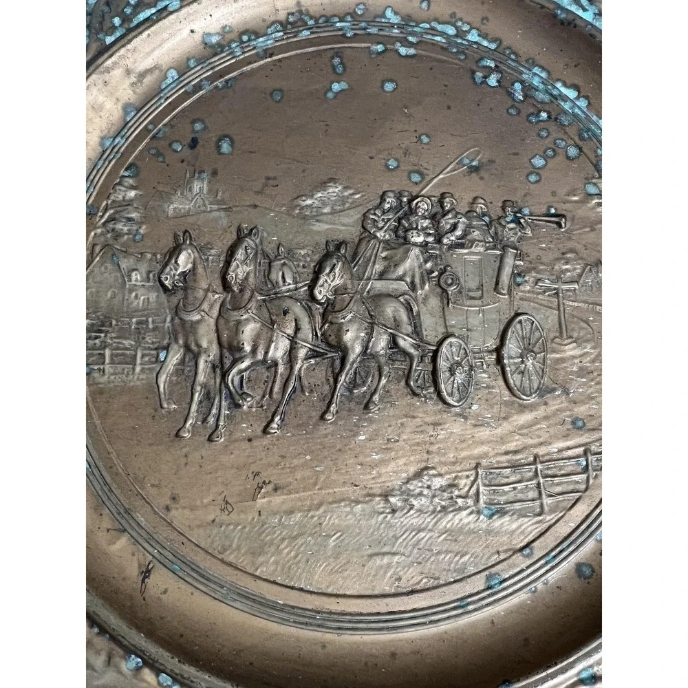 Vintage English Brass Charger Plate 23